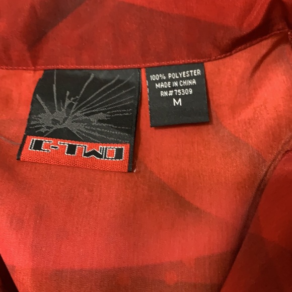 C-Two tribal flames button short sleeve shirt - Picture 7 of 7